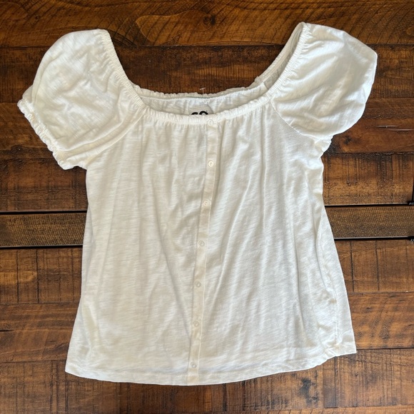 SO White Puff Sleeve Blouse - Picture 1 of 2